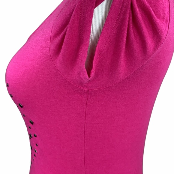 Express Outlet Pink Heart Shaped Rhinestone Tee - Picture 11 of 13